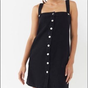 Urban Outfitters Black Denim Button Up Dress